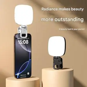 Three Color Temperature HD Fill Light Portable Video Conferencing Compatible Camera Mini Pocket Phone Fill Light
