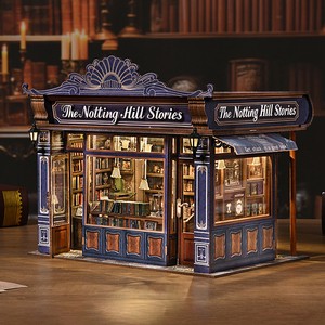 Luxury Notting Hill Bookstore DIY Book Nook Kit Miniature Kit With LED Light Home Decor Christmas/Birthday Gift