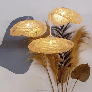 High Quality Modern Handmade Bamboo Ceiling Light Classic Rattan Lamp Shade for Home Indoor Decoration Gloss Finish Vietnam