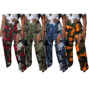 Fall New Women's Denim Crop Tops Pants Set Washed Tie Dye Zipper Button Irregular Halter Top Denim Jeans Suit