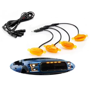 Car Front Grille LED Light Raptor Style Grill Smoke LED Amber Grille Light DRL for Toyota SUV Jeep Ford F150 Raptor 2004-2019