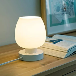 TAIKOO Touch Three-speed Dimming Glass Table Lamp Study Living Room Bedroom Bedside Table USB Night Light