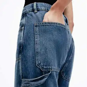 Women's Straight Leg Denim Jeans High Waist Breathable Eco-Friendly Gothic Casual Fashionable 2025 Design Zipper Fly Export