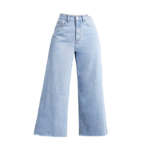 Bulk Quantity Lightweight Women's Streetwear Denim Jeans Plain Navy Blue Color Women's Fashionable Denim Trousers At Low Price