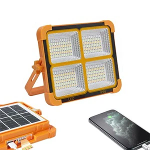 Garage Warehouse Sports Stadiums Camping Working Lighting 100W Emergency Portable Solar Floodlight Rechargeable Led Flood Light