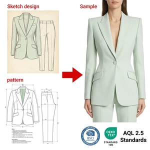 Custom High End Quality Small MOQ Tailoring Services Executive Suits For Women Suits For Women New Design Women's Blazer