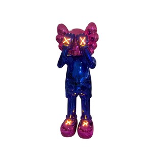 New Design Customized Light Electroplated Fiberglass Bear Brick Statue Cartoon Sculpture Large Floor Lights