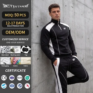 OEM/ODM Hot Sale Sporty Casual Slim Fit Suit High Quality Breathable Quick Dry Customizable Logo Quarter Zip Tracksuits Sets
