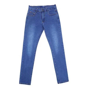 High Quality Men's Jeans Comfortable Slim Straight Regular Fit Long Trousers Crystal Reasonable Price OEM Service Washed