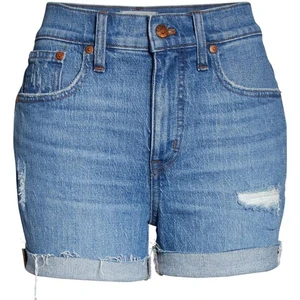 Wholesale High Quality Summer Custom Denim Shorts Women's High Waist Mid-length Fashion Regular Plus Size Button Washed