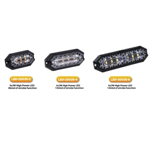 12V High Power 3W Amber LED Emergency Strobe Warning Light Waterproof IP65 36 Flash Patterns ECE Certified Aluminum Housing for