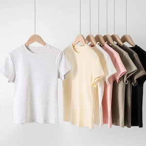 Custom Logo Summer Cotton Female Baby Tees Women Baby Tees Y2K Baby Tee Crop Tops T Shirts For Women