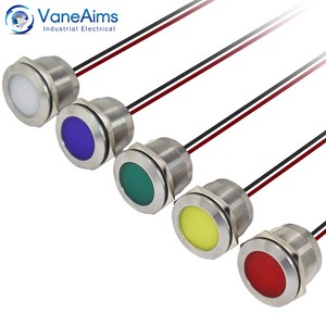 Vaneaims Highlight Metal Indicator Light 22mm Wired Constantly on 12-24V 3-6V 220V Equipment Signal Light Red Yellow Blue IP65