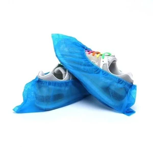 JEJOR Wholesale 25g 15x40cm Pull-On Blue Medical Safety Cleanroom PVC PE CPE Shoe Covers Abrasion-Resistant Tear-Resistant
