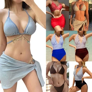 Summer 2024 Swimsuit Sexy Solid Color Swimsuit New Women'S Swimsuit Bikini