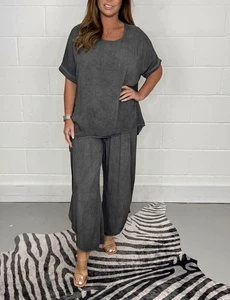 Summer New Set Solid Color Loose Casual Suit Women