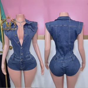 New Fashion Women's Jeans Casual High Waist Stretched Workout Denim Rompers Casual Denim Jeans Cargo Bodycon Jumpsuits for Women