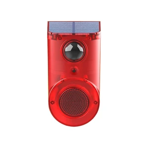 Solar Flash Light Alarm Outdoor Luminous Sound Siren Security Light for Home