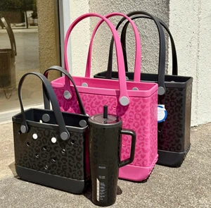Custom Print Logo Wholesale Durable Large Colorful EVA Waterproof Open Closure Beach Handbag