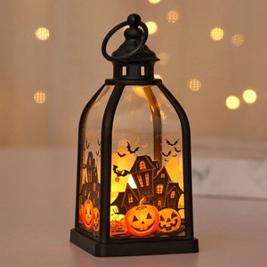 2026 Halloween LED Battery Powered Handmade Iron Lanterns Vintage Night Light Festival Gifts Decorative Candle Holders