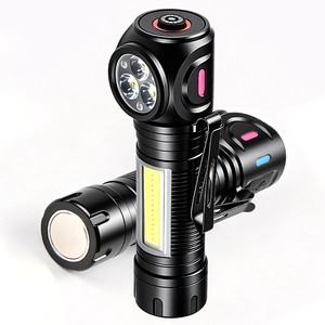 Dual Light Source Magnetic Base COB Red Warning Light Rechargeable Mini LED Work Flashlight Pen Clip Camping Use IPX4 Waterproof