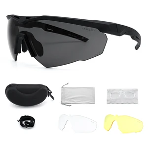 Tactical Shooting Safety Glasses 3 Lens Kit TR90 Frame Impact Resistant ANSI Z87 Protective Eyewear