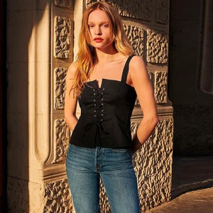 2024 New Spring Summer Camisole Vest With Sexy Exposed Navel Strap Style Top For Women