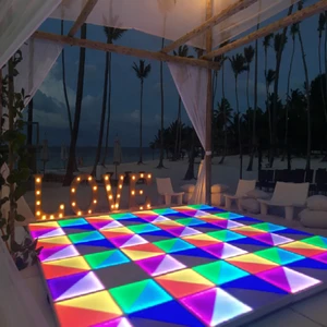 DMX Colorful Portable Light 100x100cm RGB White Acrylic LED Dance Floor for Wedding Church Disco