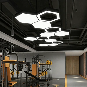 LED Hexagonal Honeycomb Light Special Lamp Shopping Malls Supermarkets Exhibition Hall Gym Office Chandelier