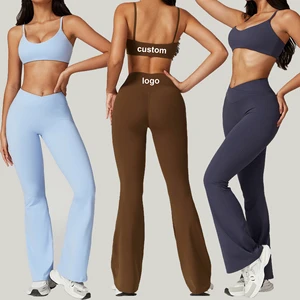 Active Wear Custom LOGO High Quality Yoga Suit Recycled Nylon Sports Bra and Legging Set for Outfit Pilates Gym Fitness Sets