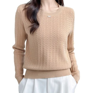 Women's Casual Neck Pullover Sweater Long Sleeves Autumn Winter Knit Tops Zipper Closure Ruched Decoration Solid Cardigans