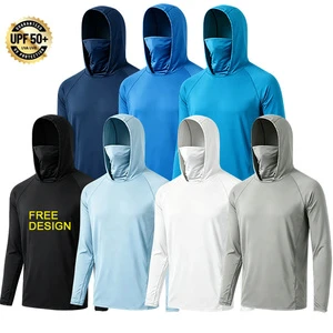 Men's Women's UPF50+ Ice Silk Cooling Quick Dry Breathable Camiseta De Pesca Performance Sun Protection Fishing Hoodie