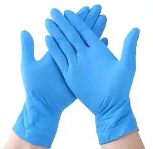 100PCS/Box CE Certified Disposable Safety Blue Nitrile Gloves 4Mil Powder Free Medical Exam Touch Screen Hospital Use Food Grade