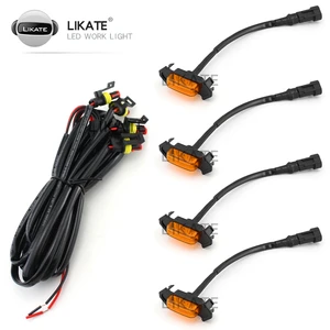 LKT Auto 4 Led Kit Pickup Accessories Truck Front Grill Led Running Lights Amber Truck Marker Lights Drl