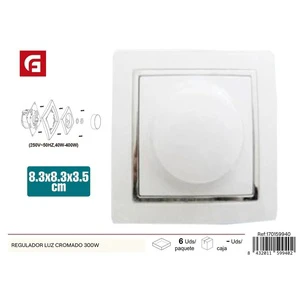 300W chrome dimmer switch for lighting adjustment
