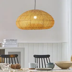 Natural Bamboo Pendant Light for Commercial Spaces Offering Soft Lighting and Visual Design Appeal