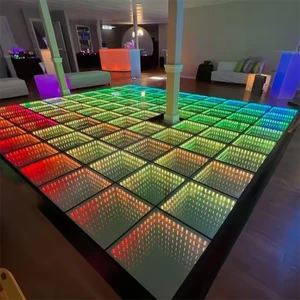 Glossy Finish IP67 Rated Interactive Led Dance Floor with Infinity Mirror Stage Lighting Full Color for Kids at Home