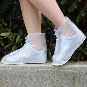 Unisex Thickened PVC Shoes Cover Waterproof Outdoor Antislip Reusable Protective Footwear with Zipper Safety Shoe Covers