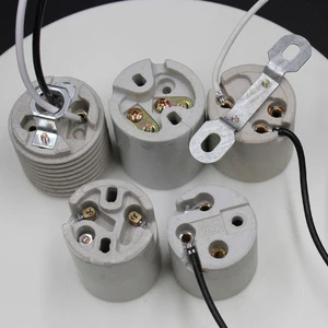 E26 E27 Porcelain Lamp Socket 250v 660w Screw Base Bulb Holder with Metal Bracket and Wiring