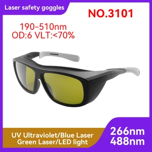 Laser Eye Protection Custom CE 190-510nm OD6 Anti-Fog-Scratch PC Lens For UV Engraving Marking Equipment Welding Safety Glasses