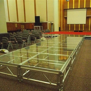 Portable Clear Glass Stage Transparent Acrylic Dance Platform With Aluminum Truss for Swimming Pool