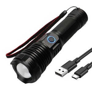 High-intensity Flashlight with Telescopic Zoom Function Five-level Dimming Type-C Charging Outdoor Emergency Lighting Work Lamp