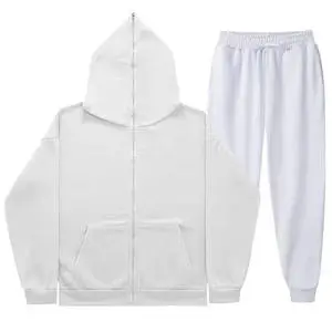 Hot Sale Casual Woven Sweat Suit and Pants Set Men's Solid Color Pullover Hoodie Tracksuit for Daily Commute and Outdoor Wear