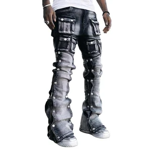 Denim Trousers Comfortable Durable Plus Size Breathable Quick Dry Eco-Friendly Reversible Casual Outdoor Use Straight Leg Men's