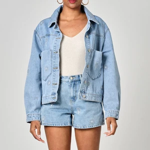 New Style Customizable Black Mid Denim Shorts Wholesale Summer Breathable Quick Dry Two Pocket Women's Custom Logo High Quality