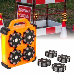 High Power 8 Pack Sequential LED Traffic Warning Light Waterproof Road Safety Beacon Flare Light With Magnet Base For Outdoor
