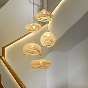 2025 New Model Bamboo Hanging Pendant Light for Restaurant and Shop Decoration