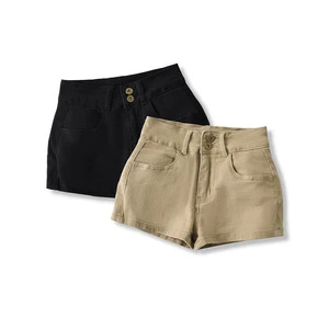 American-style Retro Double-button Design Denim Shorts Women's 2025 Summer New Plus-size High-waisted Slimming A-line Streetwear