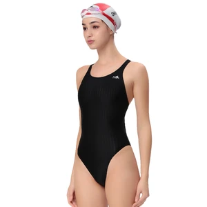 Hot Sale Professional Women's One-Piece Solid High Cut One-Shoulder Thongs Bottom Quick Dry Waterproof Nylon/Spandex Swimsuit