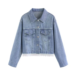 OEM ODM Early Spring Hooded Cropped Jean Jacket Women's Denim Jacket Casual Short Coat